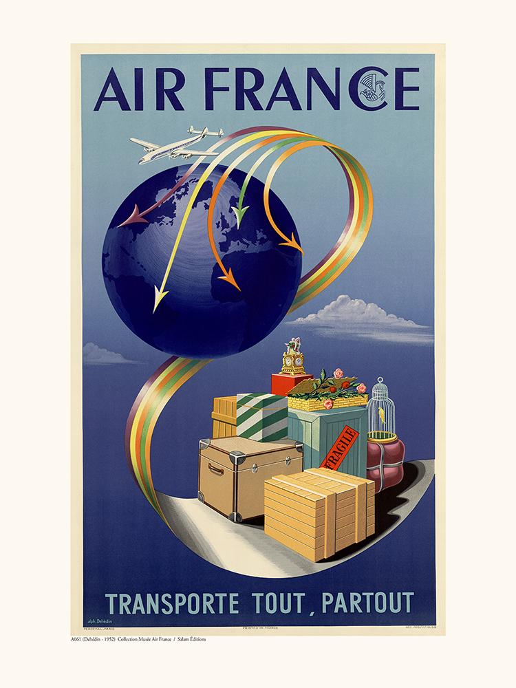 Air France Transporte Tour partout A061 60x80cm POSTER - Picture 1 of 1